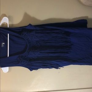 Ruffle blue tank top